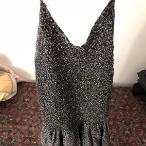 Kimchi Blue Micro Floral Blue White Dress Large